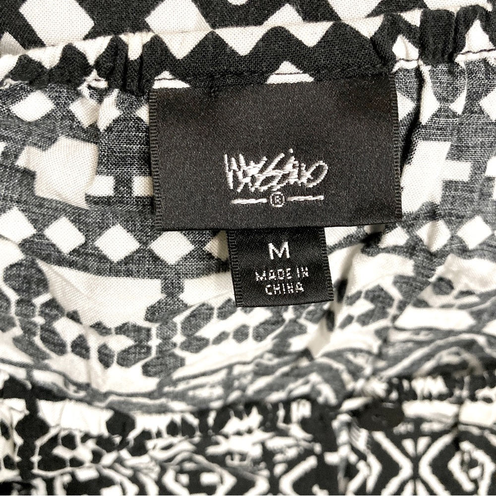 Mossimo Black & White Aztec Pattern Long Sleeve Boat Neck Dress - Size M - Picture 5 of 9